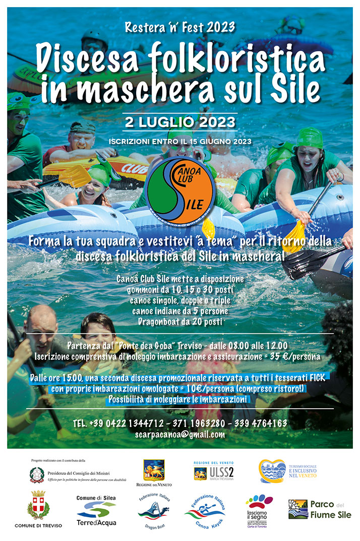 Canoa Club Sile - Discesa folkloristica sul Sile in maschera - 2 Luglio 2023